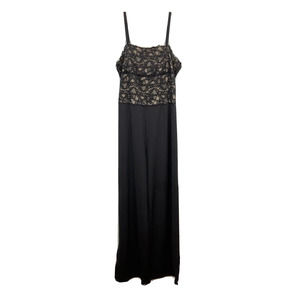 Newport News‎ Shape FX Jumpsuit Womens Sz 10P Petite  Black Lace Bodice Shaper